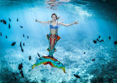 Meerjungfrauen Foto nach der Fantasy Bildbearbeitung Fantasy Unterwasser Fotoshooting swimolino mermaiding Schwimmkurse